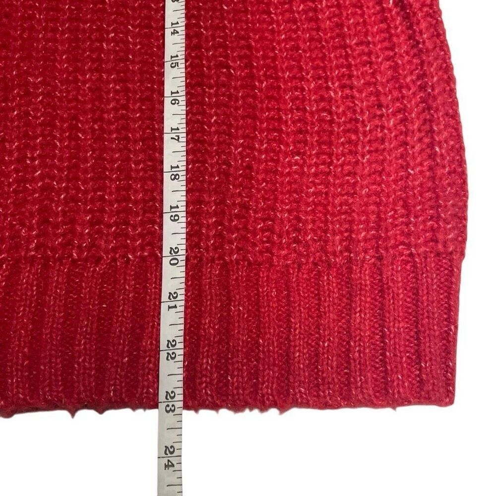 Aerie Offline Red and Gray Mixed Material Thick Knit Hoodie N0337 - Picture 6 of 8
